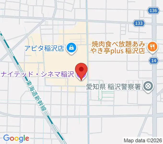 ユナイテッド・シネマ稲沢の地図