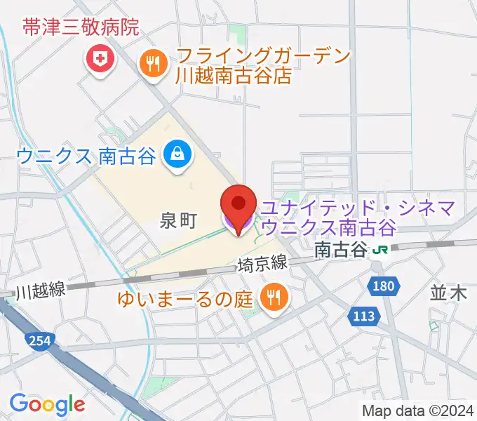 ユナイテッド・シネマ ウニクス南古谷の地図