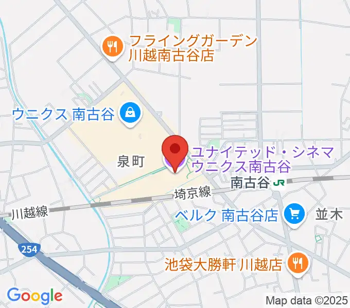 ユナイテッド・シネマ ウニクス南古谷の地図