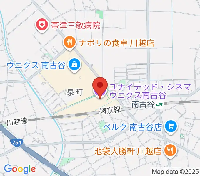 ユナイテッド・シネマ ウニクス南古谷の地図