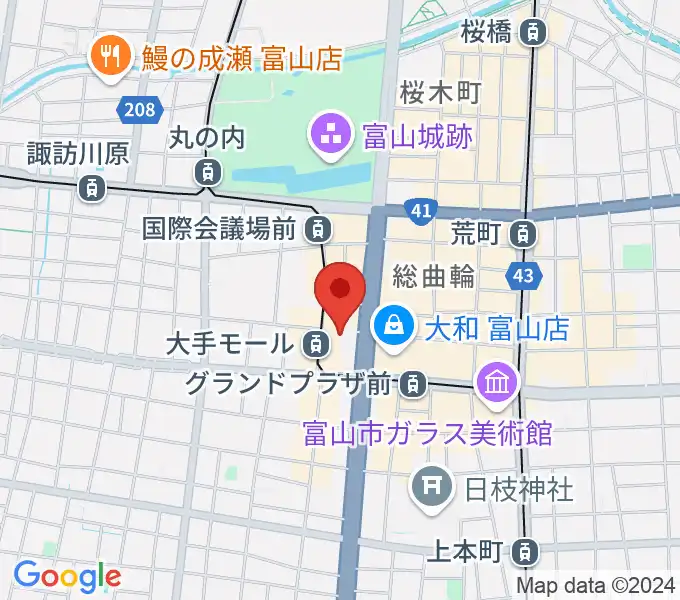 JMAXシアターとやまの地図