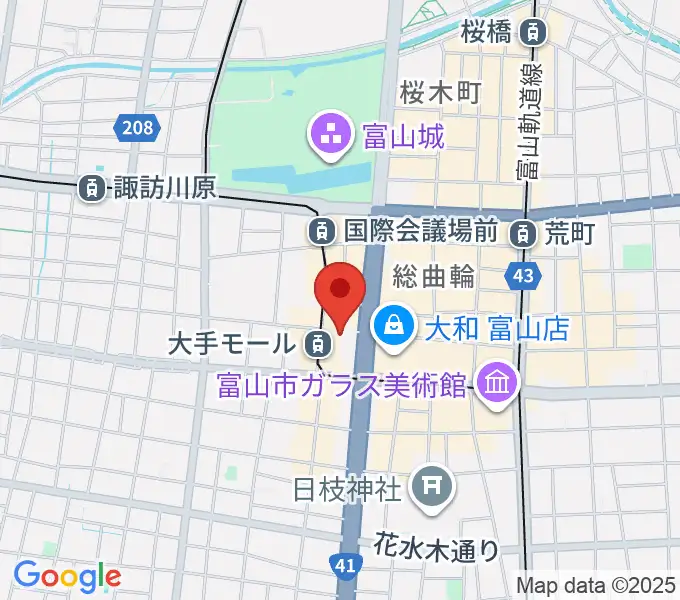 JMAXシアターとやまの地図