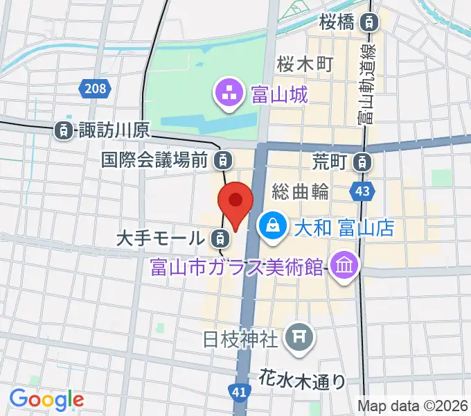 JMAXシアターとやまの地図
