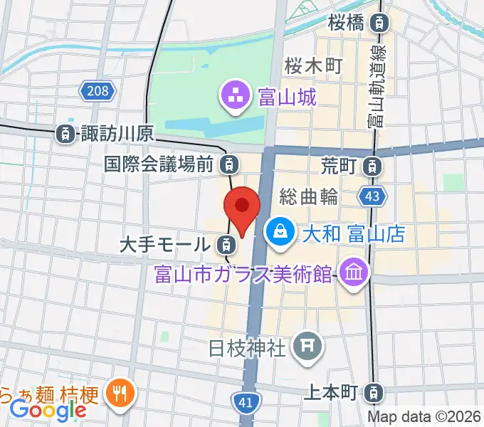 JMAXシアターとやまの地図