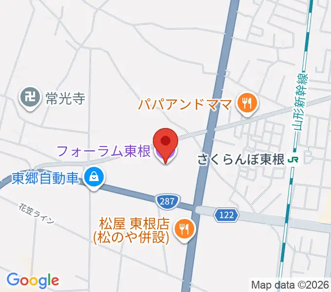 フォーラム東根の地図