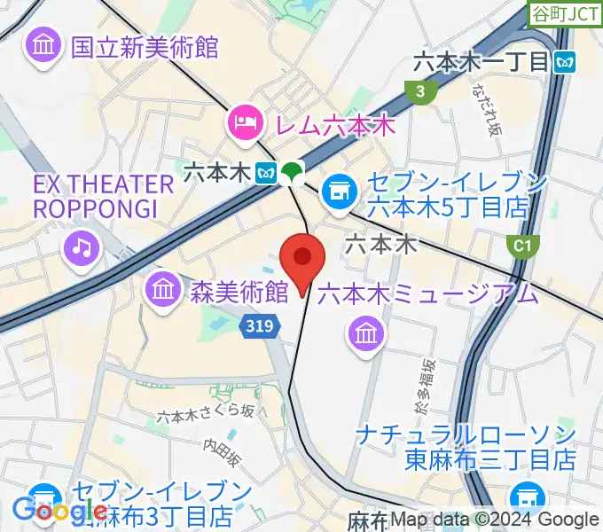 六本木トリコロールシアターの地図