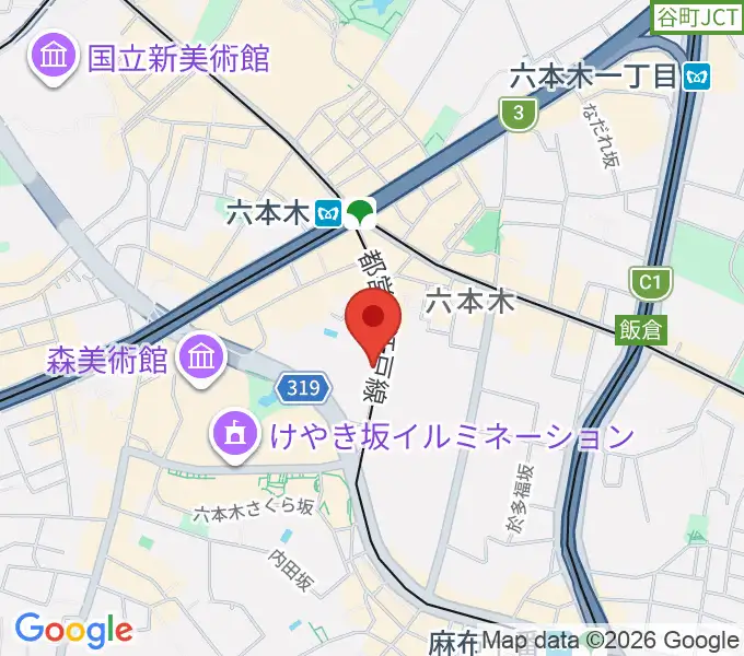 六本木トリコロールシアターの地図