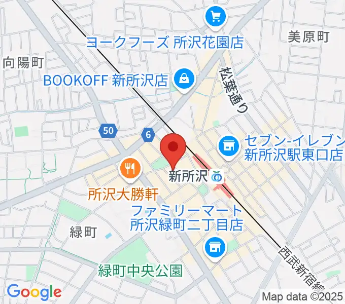 サワダ楽器修理工房の地図
