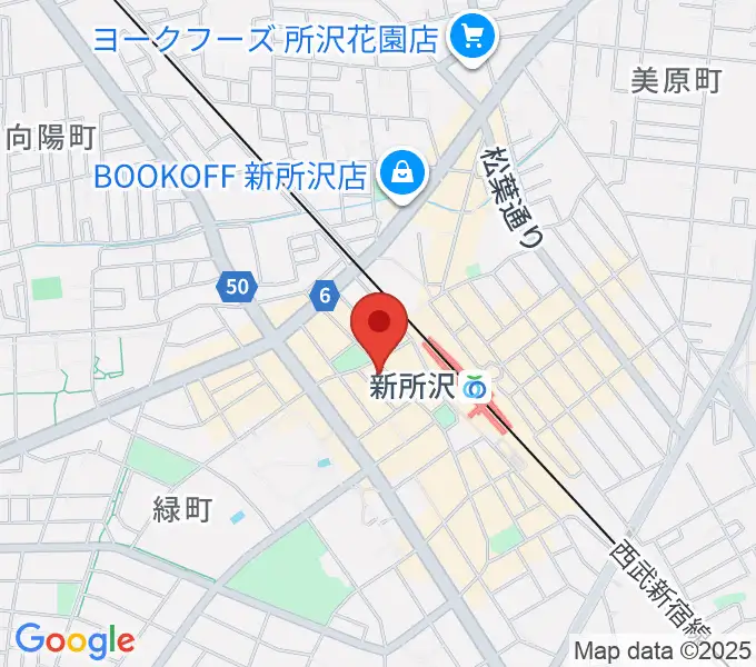 サワダ楽器修理工房の地図