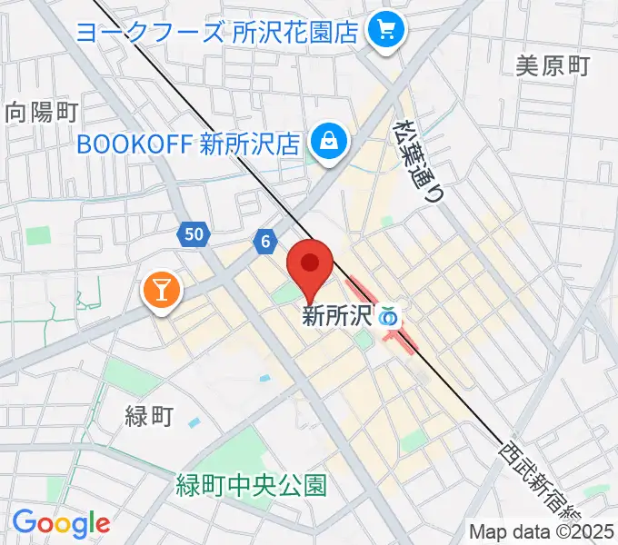 サワダ楽器修理工房の地図