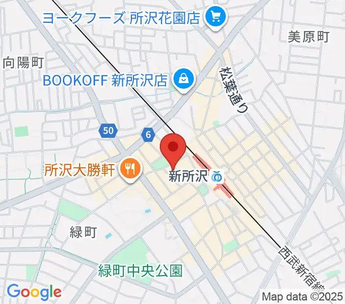 サワダ楽器修理工房の地図