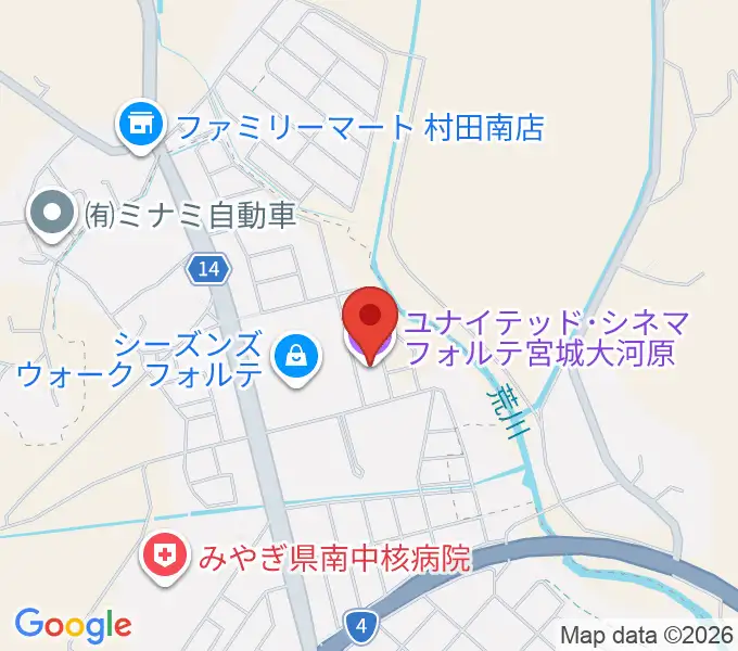 ユナイテッド・シネマ フォルテ宮城大河原の地図