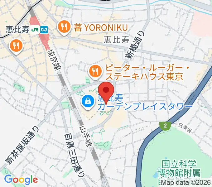 恵比寿ガーデンシネマの地図