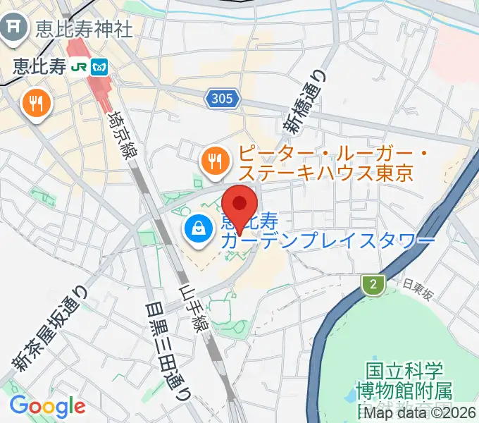 恵比寿ガーデンシネマの地図