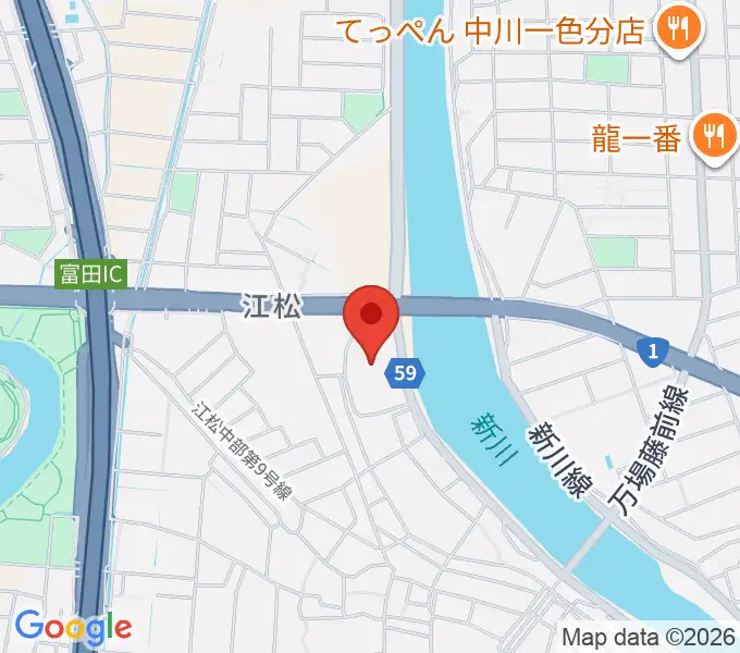 シネマワールド中川の地図