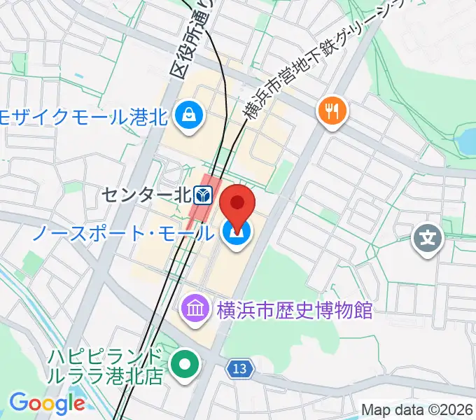 イオンシネマ港北ニュータウンの地図