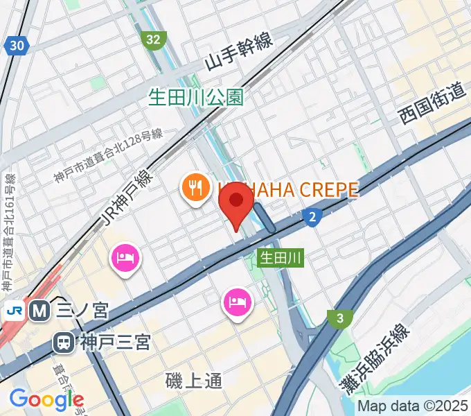 神戸ロッククラブの地図