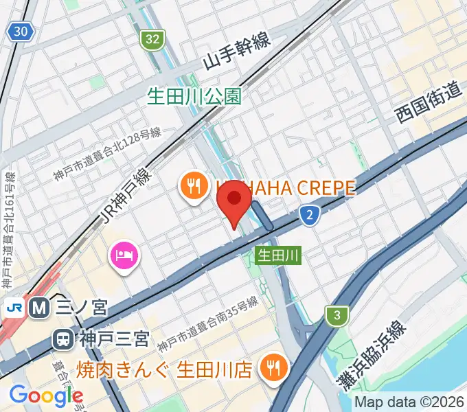 神戸ロッククラブの地図