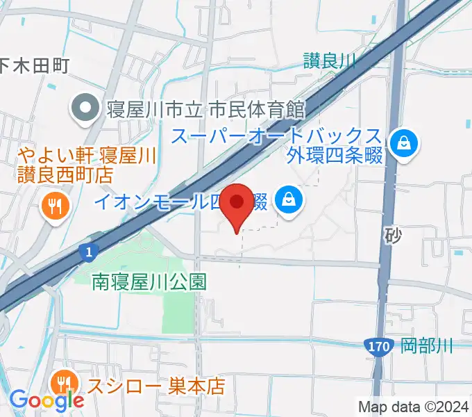 イオンシネマ四條畷の地図