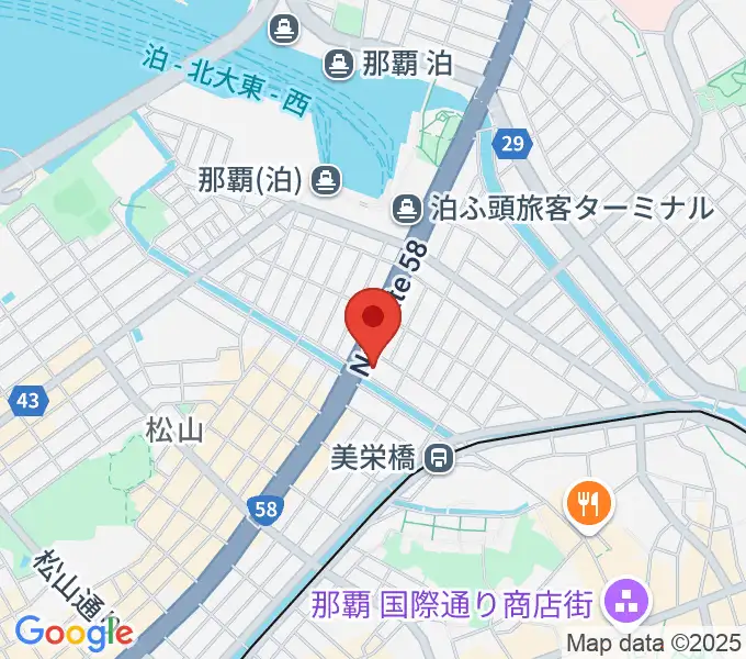 那覇LIVEHOUSE B-ONEの地図