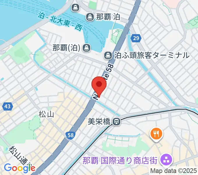 那覇LIVEHOUSE B-ONEの地図