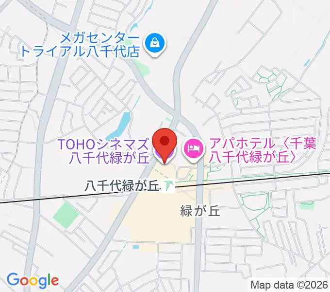 TOHOシネマズ八千代緑が丘の地図