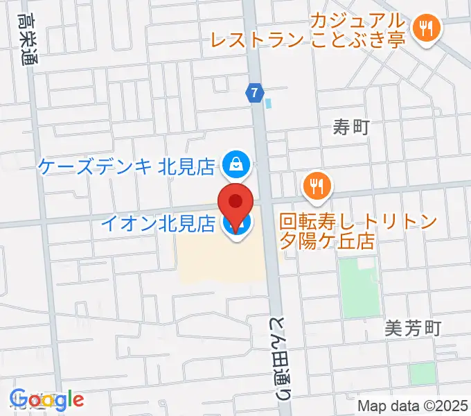 イオンシネマ北見の地図
