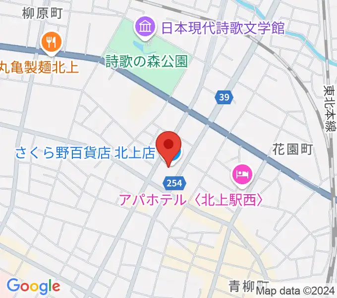 イオンシネマ北上の地図