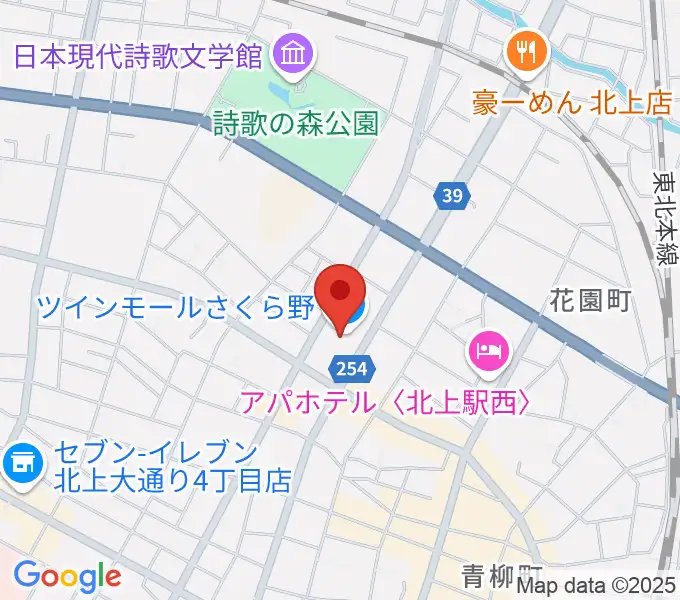 イオンシネマ北上の地図