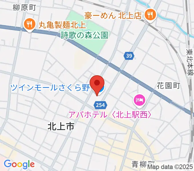 イオンシネマ北上の地図