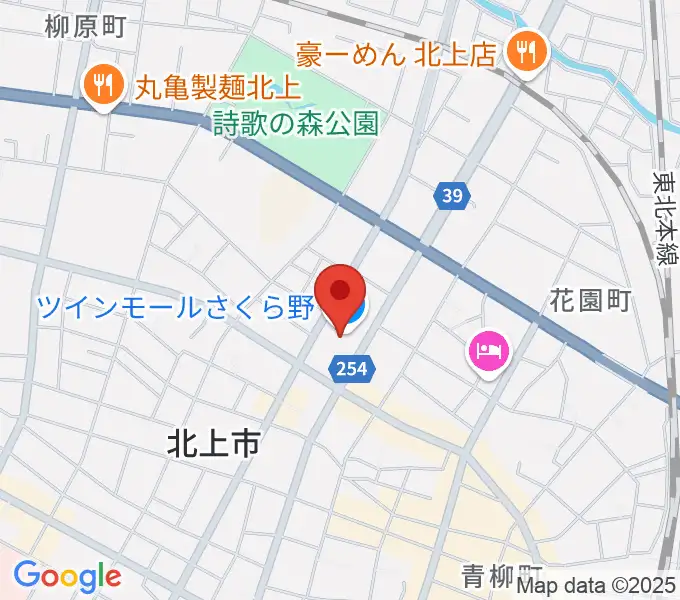 イオンシネマ北上の地図