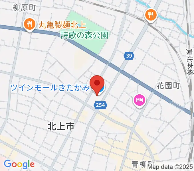 イオンシネマ北上の地図