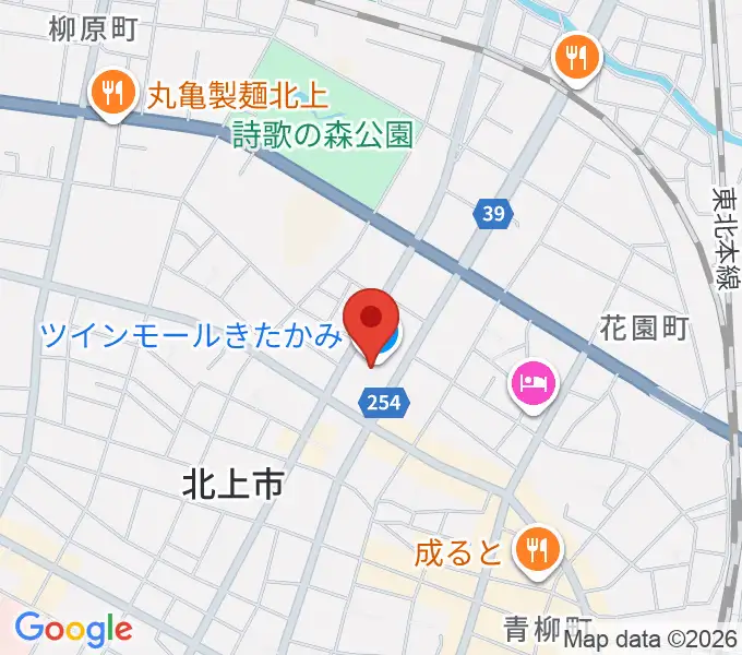 イオンシネマ北上の地図