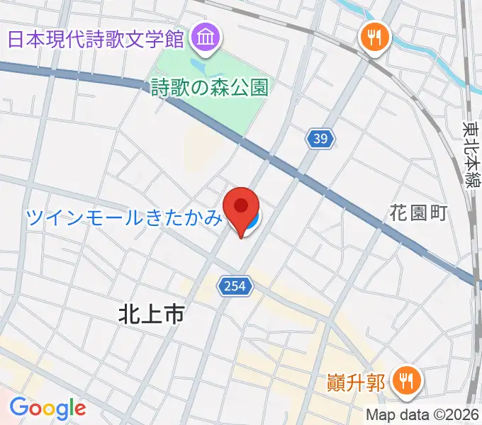 イオンシネマ北上の地図