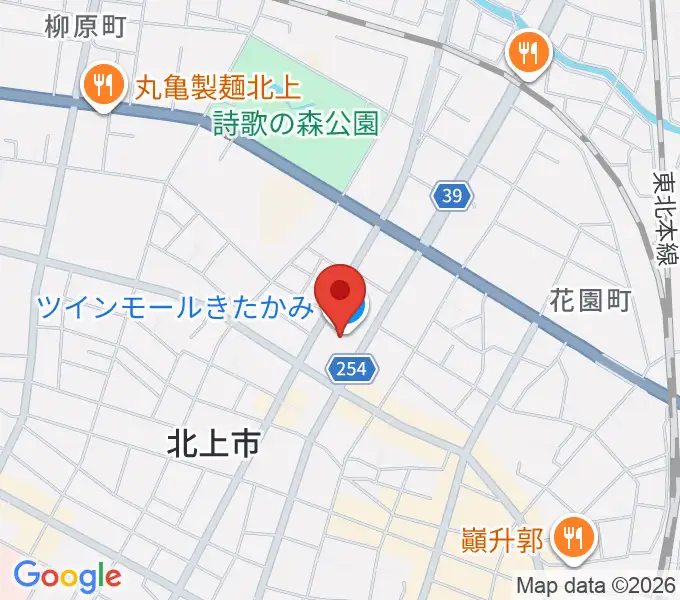 イオンシネマ北上の地図