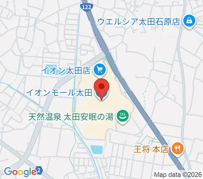 イオンシネマ太田の地図