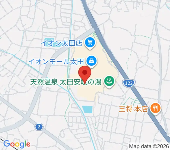 イオンシネマ太田の地図