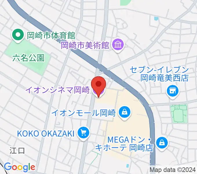 イオンシネマ岡崎の地図