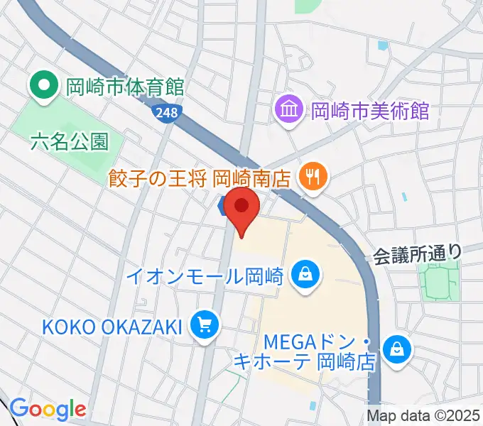 イオンシネマ岡崎の地図