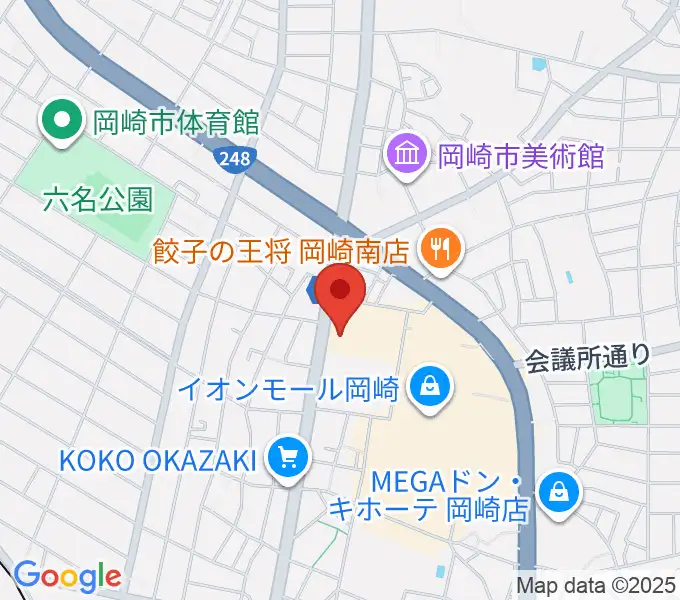 イオンシネマ岡崎の地図