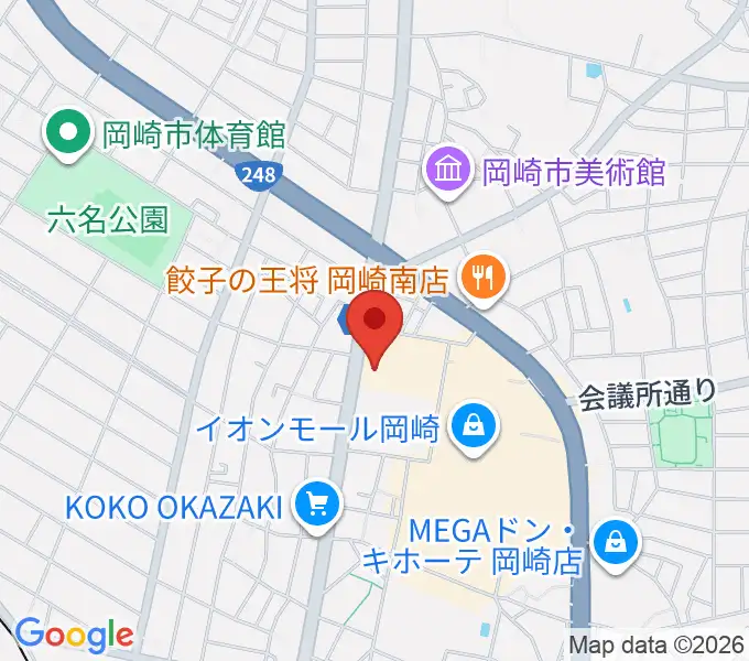 イオンシネマ岡崎の地図