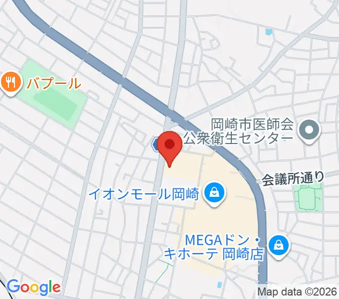 イオンシネマ岡崎の地図