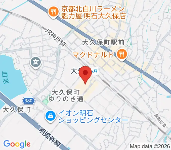 イオンシネマ明石の地図