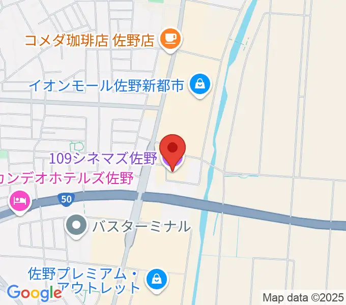 109シネマズ佐野の地図