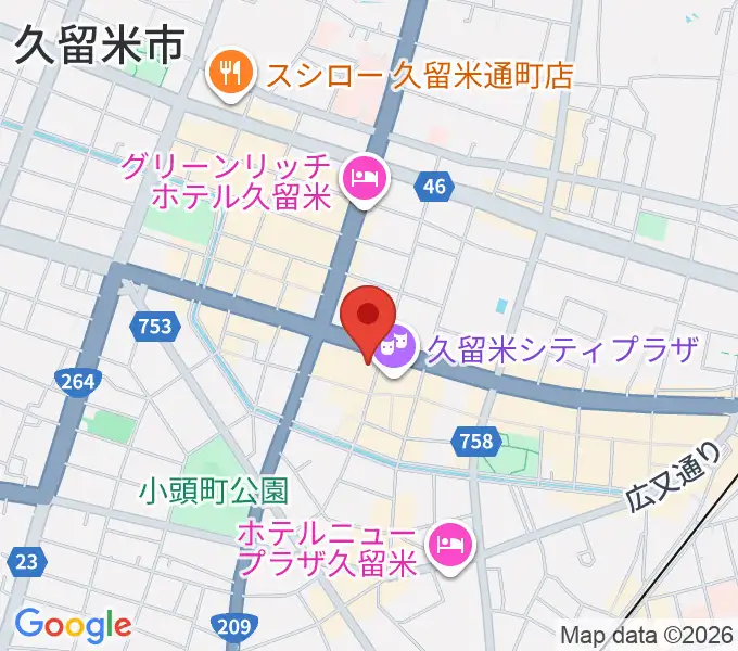 小川楽器 久留米シティプラザ店の地図