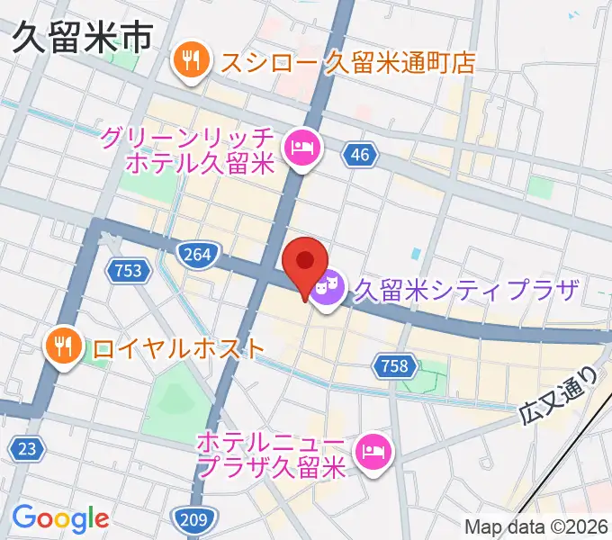 小川楽器 久留米シティプラザ店の地図