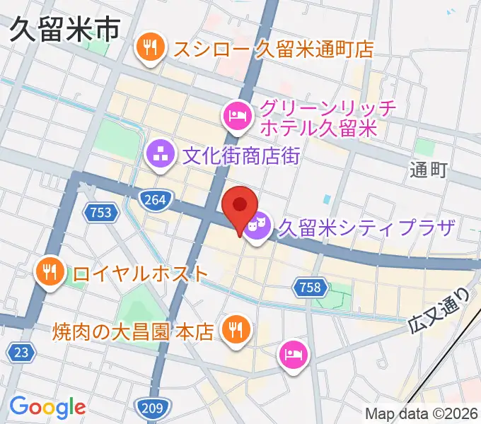 小川楽器 久留米シティプラザ店の地図