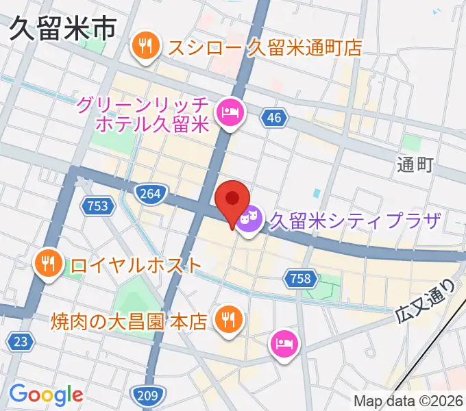 小川楽器 久留米シティプラザ店の地図