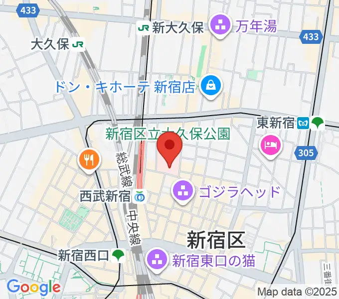 ちんだみ三線店 新宿店の地図