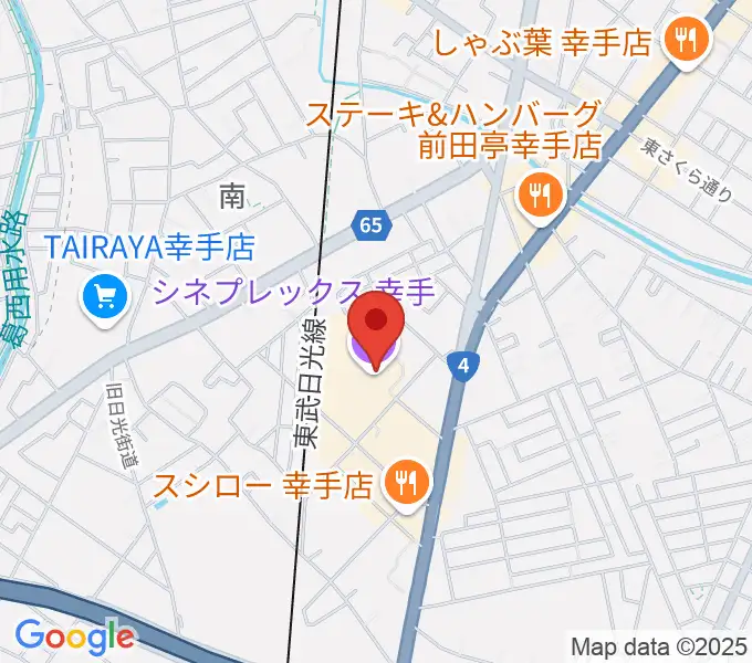 シネプレックス幸手の地図